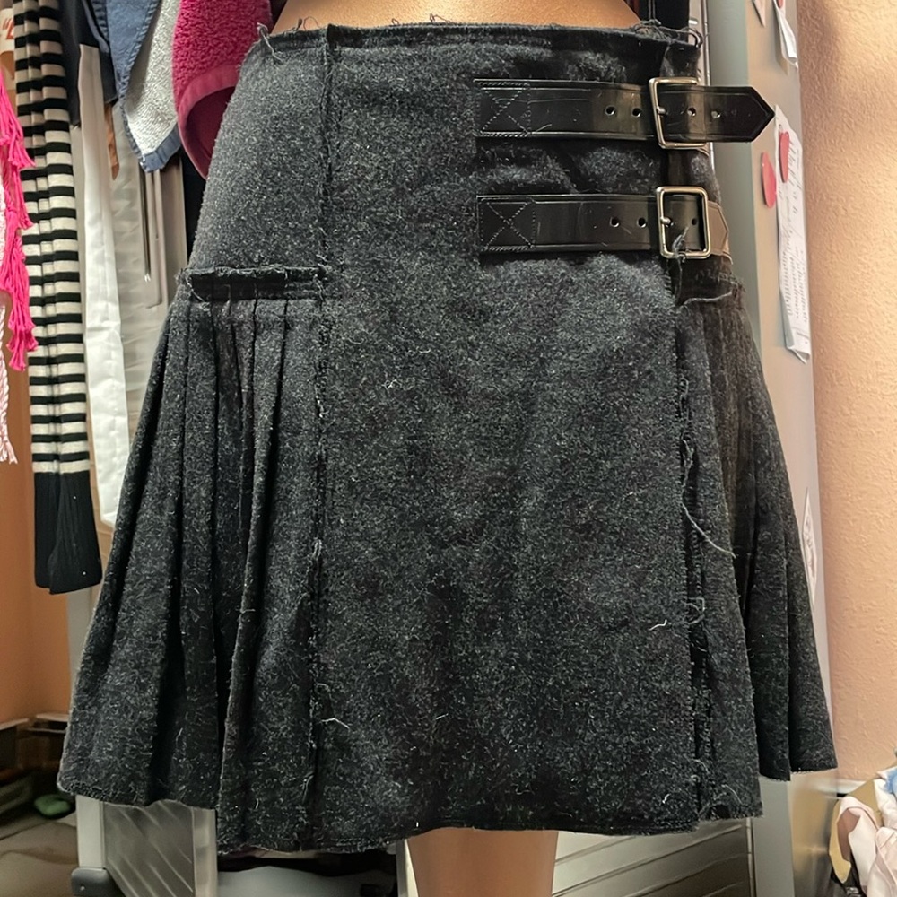 Burberry Brit pleated wool mini skirt